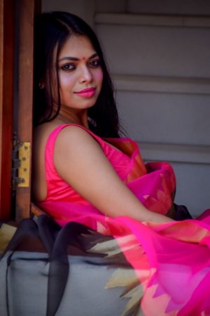 Hot Pink And Black Flamingo