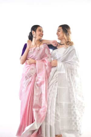 Peach Paradise Tissue Silk Saree