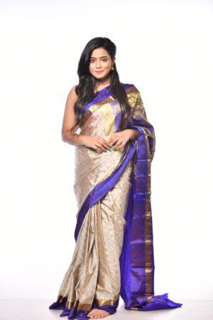 Kanjivaram Royal Blue Golden Zari Silk Saree