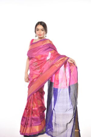 Dual Tone Soft Silk Saree